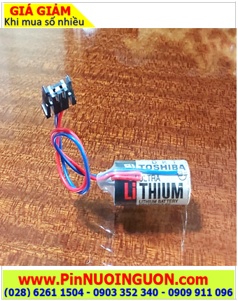 Toshiba ER3V (Zắc nối PLC), Pin nuôi nguồn PLC Toshiba ER3V lithium 3.6v 1/2AA 1000mAh, X.xứ Nhật